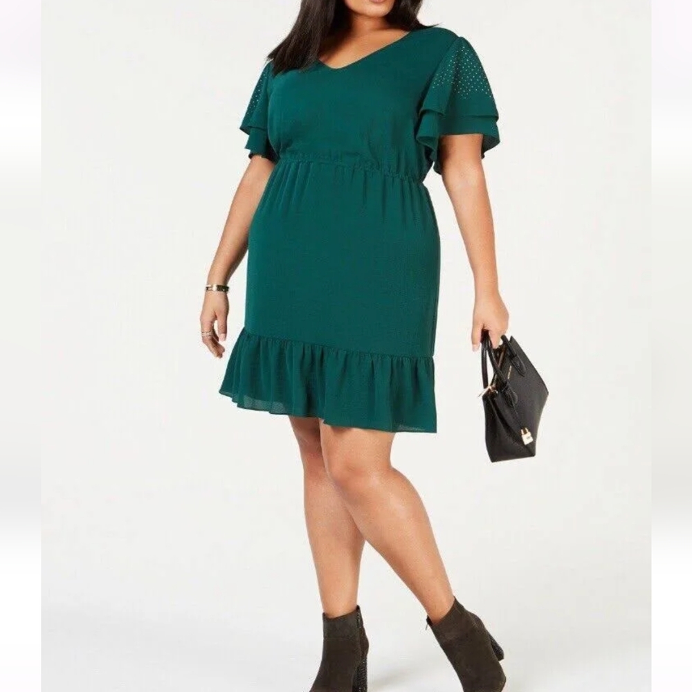 Michael Kors Plus Size Dress Emerald Green